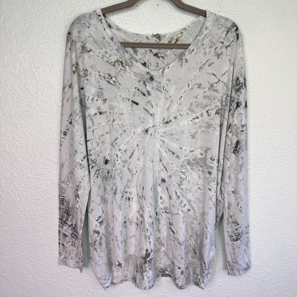 Hard Tail Forever Top Large Tie Dye Dolman Long Sleeve Boho Soft Micro Modal